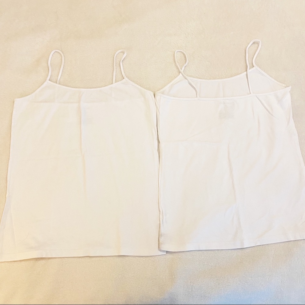 3/$15 set of two white no boundaries spaghetti strap tops